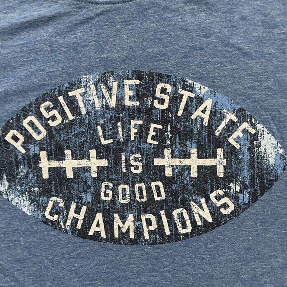 Life is Good Shirt Mens XL Blue Positive State Champions Single Stitch Stretch - Picture 4 of 8